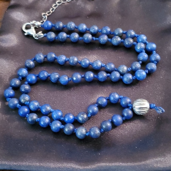 VINTAGE LAPIS BEADS NECKLACE - Picture 3 of 5
